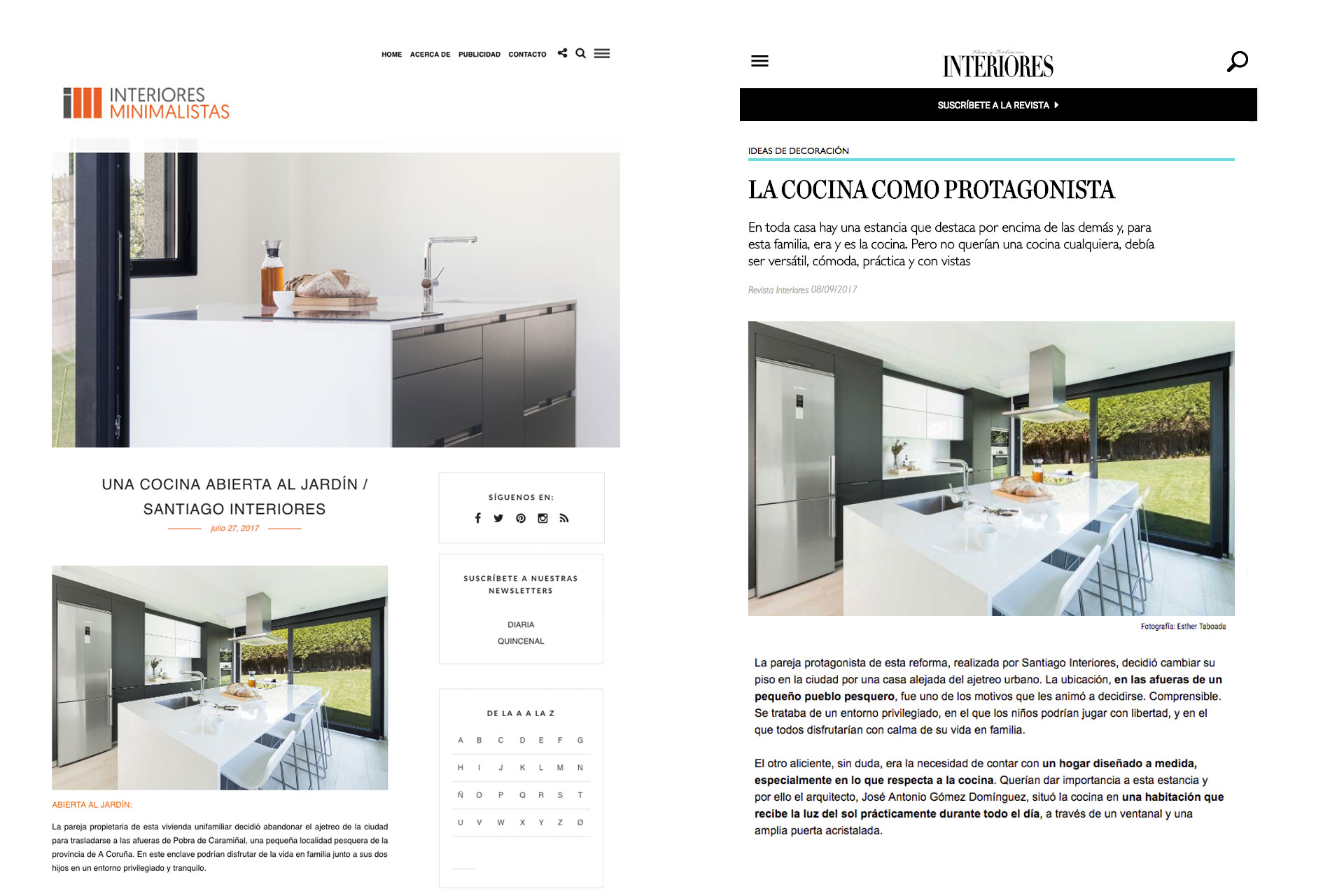 Santiago Interiores en los medios: una cocina con vistas | Cocinas Santos | Santiago Interiores